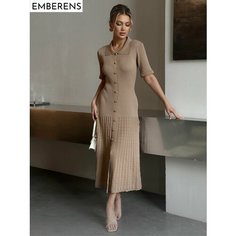 Платье EMBERENS Весна-лето 2025, размер L, бежевый