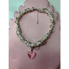 Колье Pearl Dawns, жемчуг имитация, металл, длина 38.5 см, жемчужный/розовый