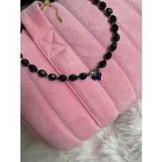 Колье Pearl Dawns, искусственный камень, длина 37.7 см, черный/синий