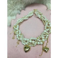 Колье Pearl Dawns, жемчуг имитация, длина 39 см, белое золото