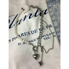 Колье Pearl Dawns, длина 42 см, белый металлик