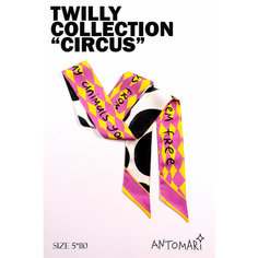 Шарф-твилли ANTOMARI Circus для женщин,110х5 см, лиловый