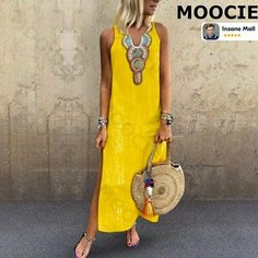 Платье MOOCIE Весна-лето 2025, размер 2XL, желтый