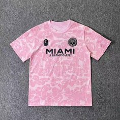 Футболка A BATHING APE Кобрендовая камуфляжная футбольная футболка Miami International 2025/26, 1 шт., размер XXL, pink