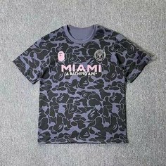 Футболка A BATHING APE Кобрендовая камуфляжная футбольная футболка Miami International 2025/26, 1 шт., размер S, черная