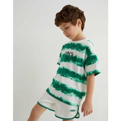 Футболка Gloria Jeans, размер 2-4г/104, белый-зеленый