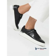 Кеды U.S. POLO ASSN. Весна-лето 2025, полнота 6 (RU)/ на среднюю стопу, размер 36, черный матовый
