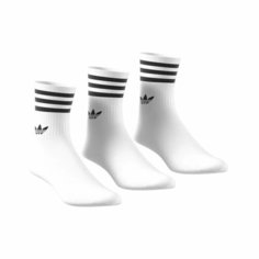 Носки adidas Mid Cut Crew Socks 3 Pairs, комплект, 3 пары, размер S, белый