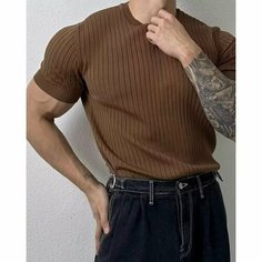 Футболка, размер L, brown No Brand