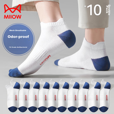 Носки MiiOW, комплект, 10 пар, размер OneSize, white