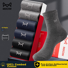 Носки MiiOW, комплект, 6 пар, размер OneSize, multicolor