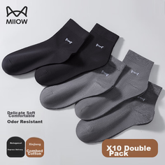 Носки MiiOW, комплект, 10 пар, размер OneSize, черный/серый