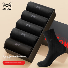 Носки MiiOW, комплект, 5 пар, размер OneSize, black