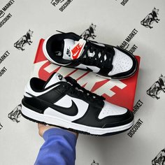 Кроссовки NIKE Dunk Low, размер 42 eu / 10 US / 27 см, черно-белый