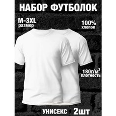 Футболка, 2 шт., размер 56, белый Нет бренда