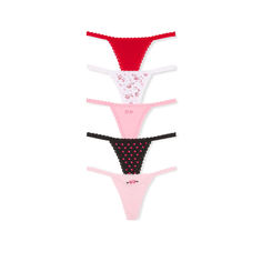 Трусы Victorias Secret, комплект из 5 шт., размер L, разноцветный