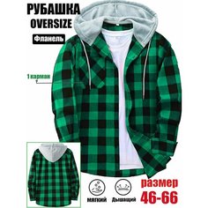 Рубашка В час досуга, размер 52, зелeный Нет бренда