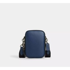 Сумка кросс-боди Coach, фактура зернистая, синий