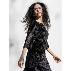 Футболка BUY-TEX.RU женская, велюровая, оверсайз, размер 50, черный