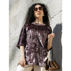 Футболка BUY-TEX.RU женская, велюровая, оверсайз, размер 54, пудра