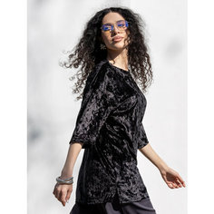 Футболка BUY-TEX.RU женская, велюровая, оверсайз, размер 44, черный
