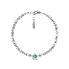 Браслет Oh Mary Did, жемчуг Swarovski синтетический, гематит, 1 шт., размер 16 см, размер one size, изумрудный