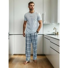 Пижама IHOMELUX Идеал, размер 50, светло-серый