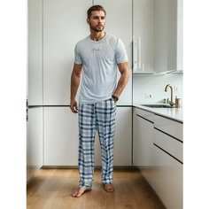 Пижама IHOMELUX Идеал, размер 46, светло-серый