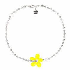 Колье Hola Jewelry, стекло, длина 40 см, желтый, серебряный