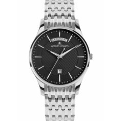 Наручные часы JACQUES LEMANS, черный, серебряный