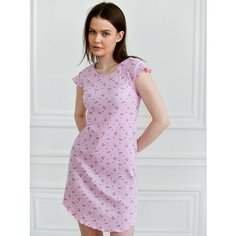 Сорочка BUY-TEX.RU ночная женская, ночнушка, в рубчик, размер 60, розовый