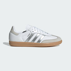Кеды adidas Originals Samba OG, размер 8 UK, белый/серый/серебряный