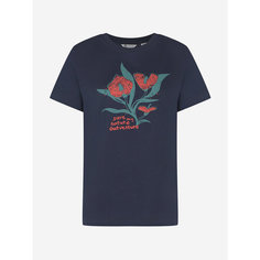 Футболка OUTVENTURE Essential Travel Womens SS Cotton T-shirt 3, размер 48, темно-синий