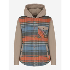 Рубашка CORDILLERO Male Hooded shirt with sherpa, размер 44/46, коричневый