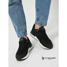 Кроссовки U.S. POLO ASSN. Весна-лето 2025, полнота 6 (RU)/ на среднюю стопу, размер 42, черный матовый