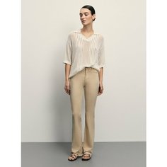 Джинсы буткат Zarina bootcut, размер 2XS (RU 40)/170, бежевый