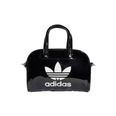 Сумка кросс-боди adidas, фактура гладкая, лаковая, черный