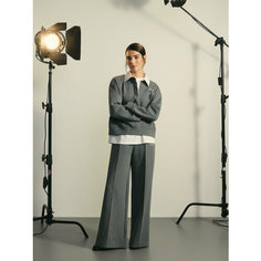 Брюки Zarina x OKKO, размер S (RU 44), серый меланж