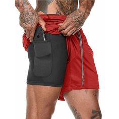 Шорты спортивные ROKSPORT, размер L, красный