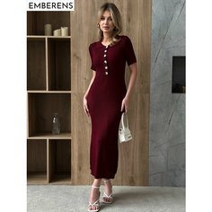 Платье EMBERENS Весна-лето 2025, размер L, бордовый