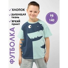 Футболка Соль&Перец с принтом для мальчика, размер 92-98, зеленый