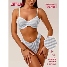 Комплект нижнего белья 2Night Wear, размер L, голубой/белый