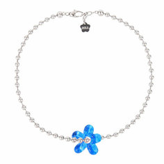 Колье Hola Jewelry, стекло, длина 40 см, синий, серебряный