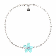 Колье Hola Jewelry, стекло, длина 40 см, серебряный, голубой