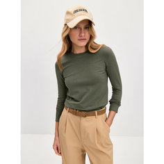 Лонгслив MARY MARY приталенный, размер S, , темно-оливковый