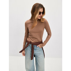 Лонгслив MARY MARY приталенный, размер M, , кофейный