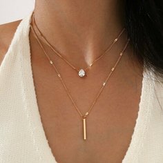 Колье, длина 45 см, золотистый Нет бренда