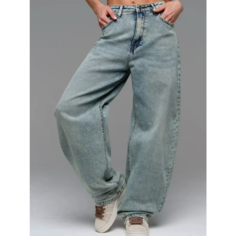 Джинсы багги Vintage baggy, размер W25, зеленый, голубой Нет бренда