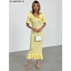 Платье EMBERENS Весна-лето 2025, размер L, желтый