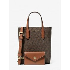 Сумка кросс-боди MICHAEL KORS, фактура зернистая, коричневый